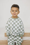 Organic Cotton Checkered Jogger Set *blue 18-24 months left
