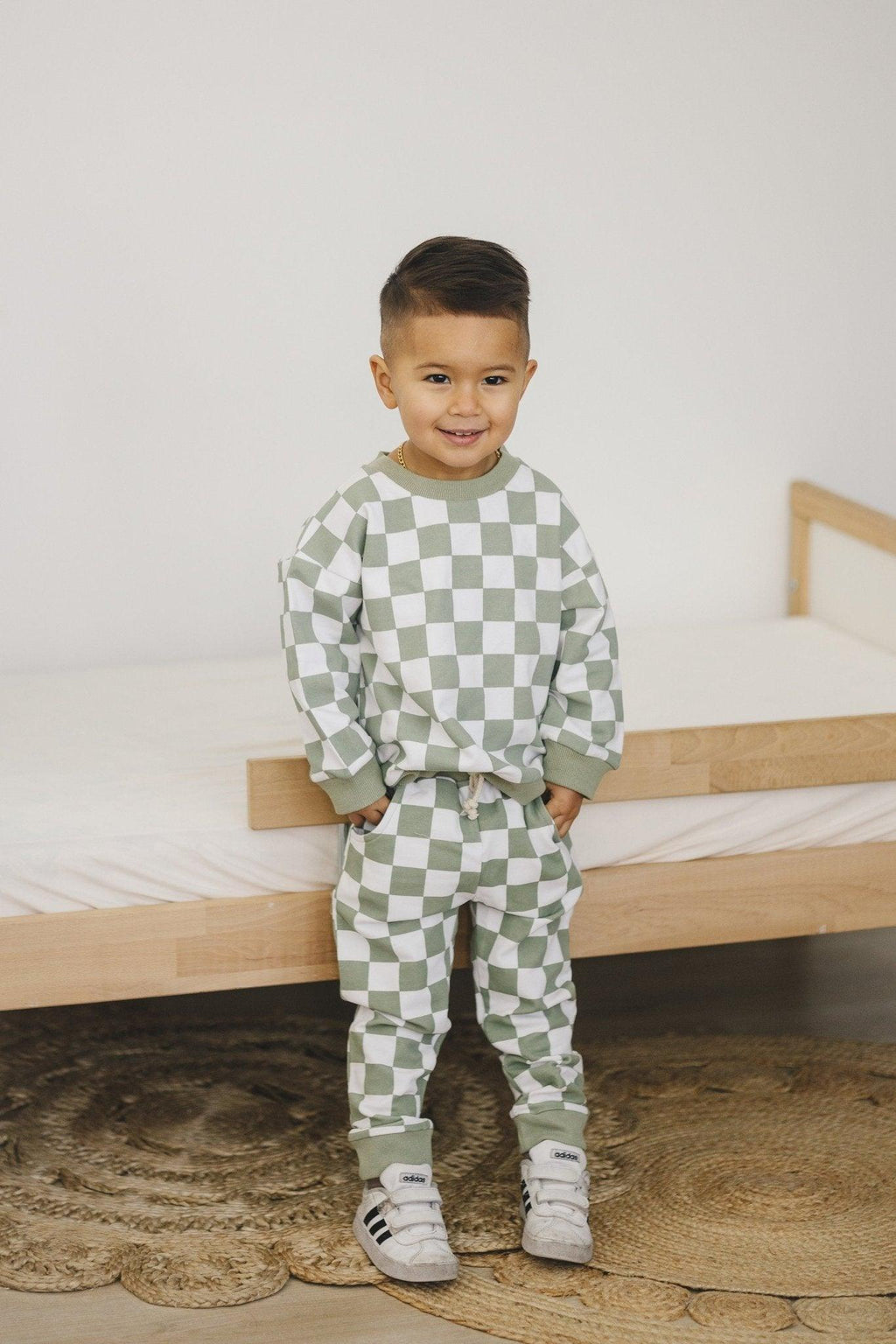 Organic Cotton Checkered Jogger Set *blue 18-24 months left